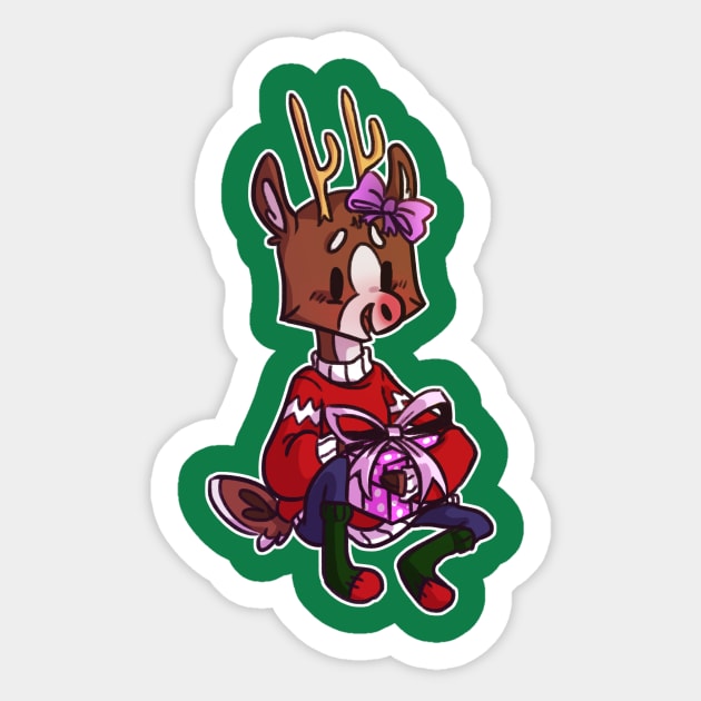 Christmas Rudolph Sticker by InkPotts